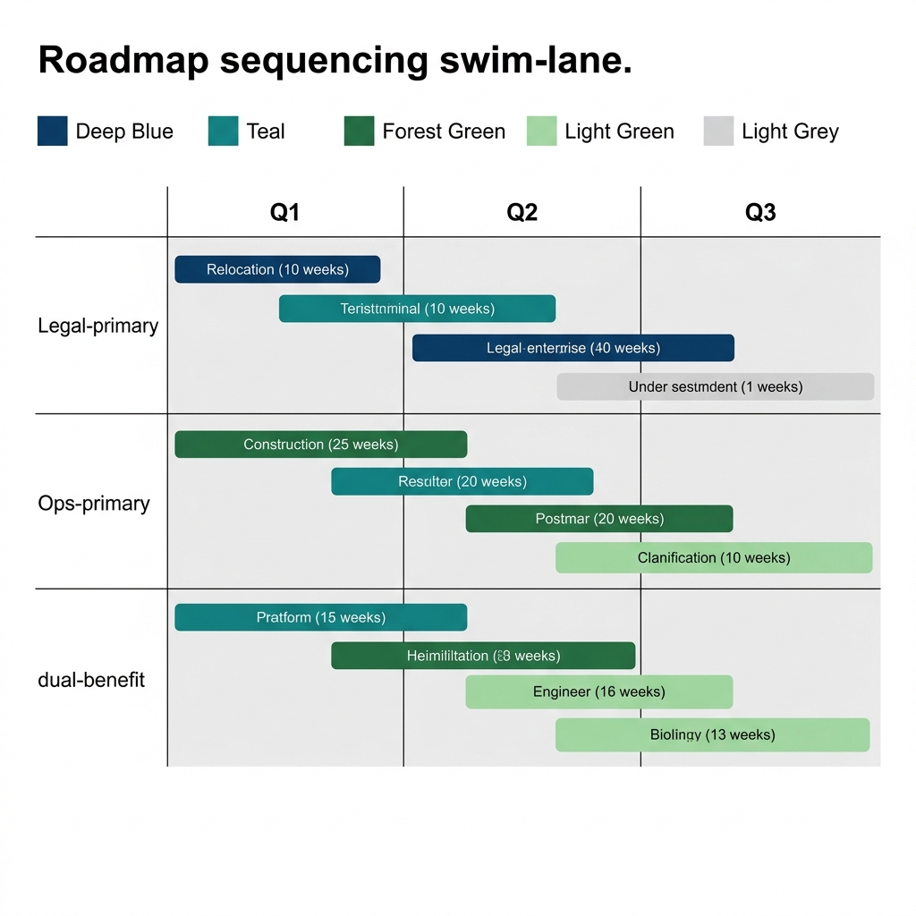 Roadmap sequencing swim-lane