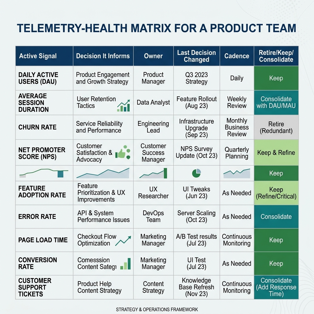 Telemetry-health matrix