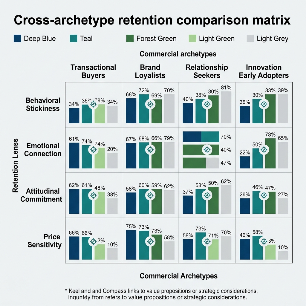 Cross-archetype retention comparison matrix