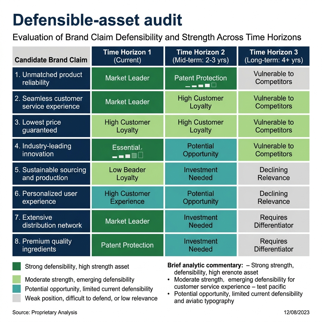 Defensible-asset audit matrix